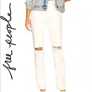 WE the Free - Free People Womens jeans sz 30 "the Lasso" white distressed denim